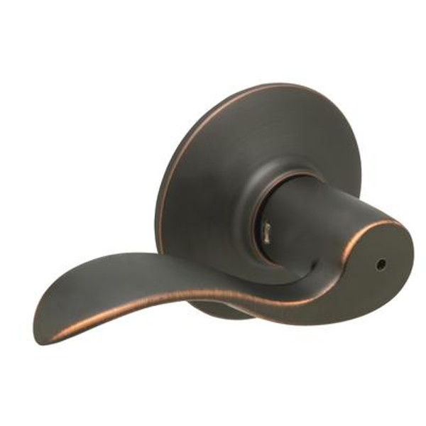 Locking Interior Bed & Bath Lever; Accent; Aged Bronze