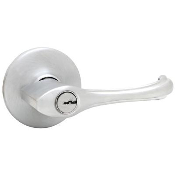 Weiser Alfini Keyed Entry Lever Featuring SmartKey Technology; Satin Chrome Finish