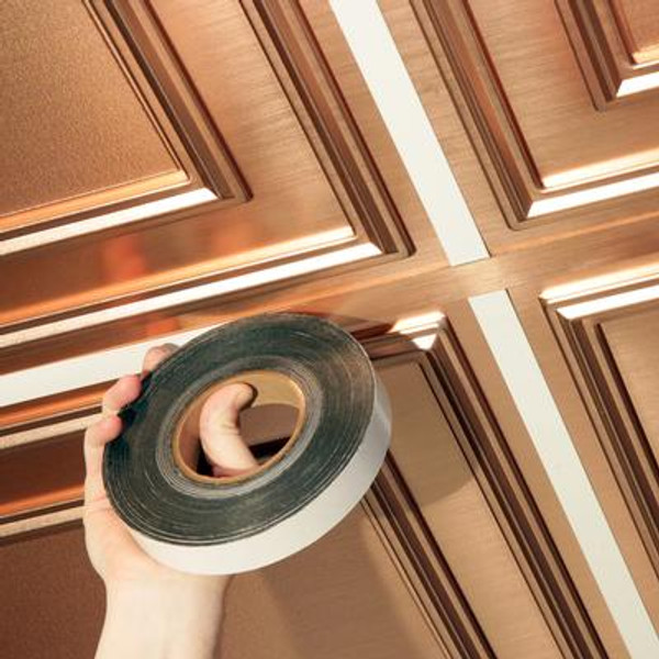 Deco-Tape Faux Copper; Self-Adhesive Decorative Grid Tape; 1inch wide x 100 foot long roll