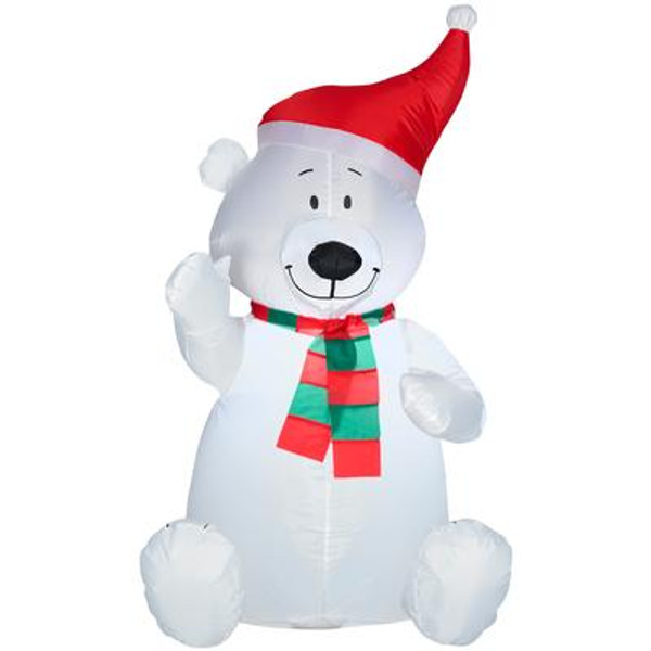 AIRBLOWN-OUTDOOR POLAR BEAR W/STOCKING-S