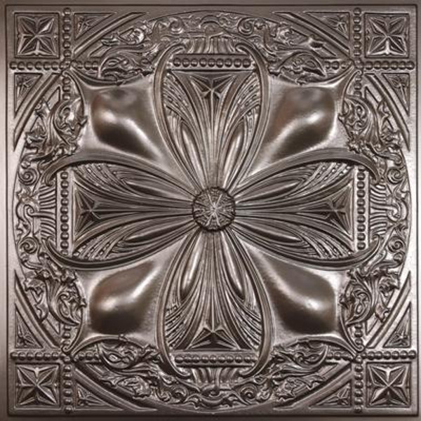 Avalon Faux Tin Ceiling Tile; 2 Feet x 2 Feet Lay-in or Glue up