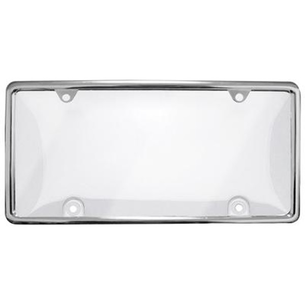 GO ON Licence Plate Cover - Clear with Chrome Frame