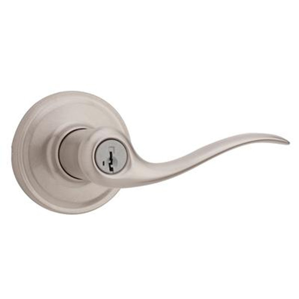 Weiser Toluca Keyed Entry Lever Featuring SmartKey Technology; Satin Nickel Finish