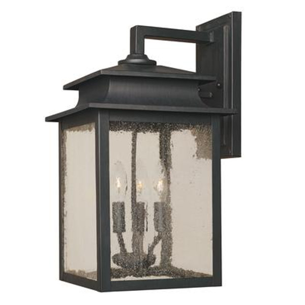 Sutton Collection Rust 3-Light 9 in. Outdoor Wall Sconce