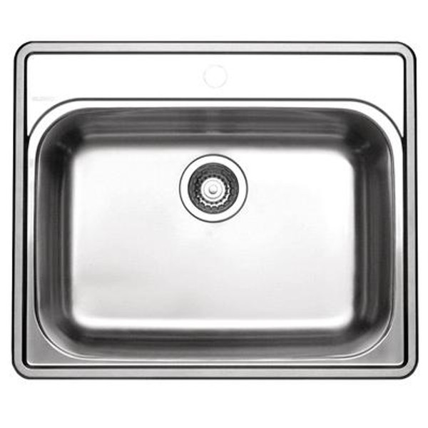 Stainless Steel Topmount Kitchen Sink; 1-Hole