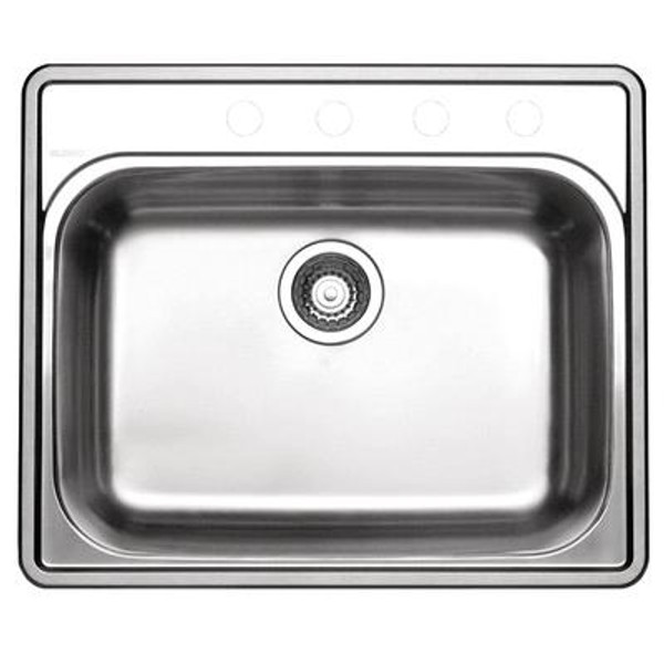 Stainless Steel Topmount Kitchen Sink; 4-Hole