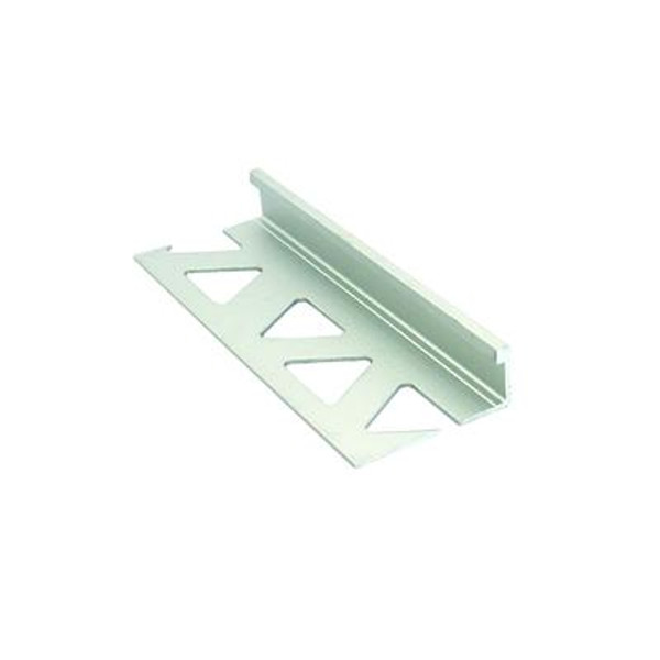 Ceramic Aluminum Tile Edge; Satin Clear - 3/8 Inch (10mm)