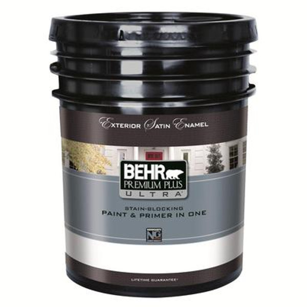 Premium Plus Ultra Exterior Satin Enamel Paint - Ultra Pure White; 18.9L