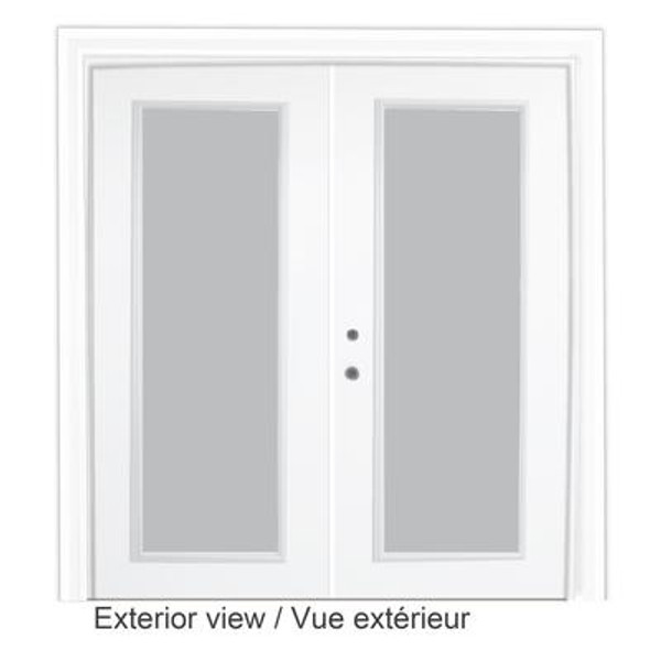 Steel Garden Door-5 Ft. x 82.375 In. Pre-Finished White LowE Argon-Right Hand