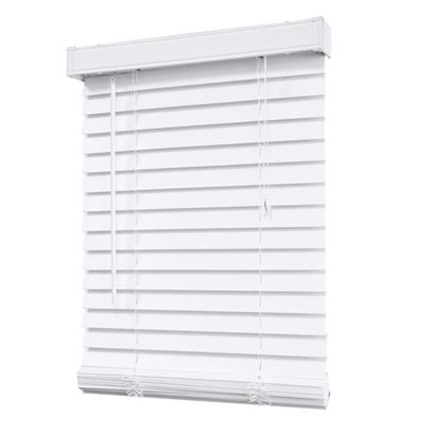 2 Inch Faux Wood Blind; White - 30 Inch x 72 Inch