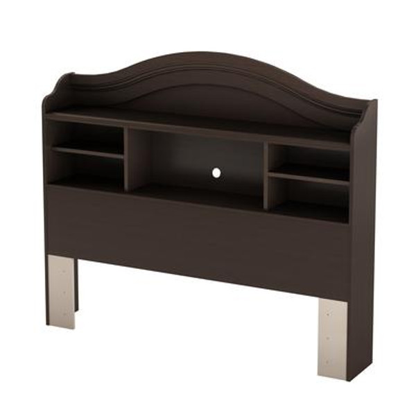 Brownie Full 54 Inch Bookcase Headboard; Chocolate