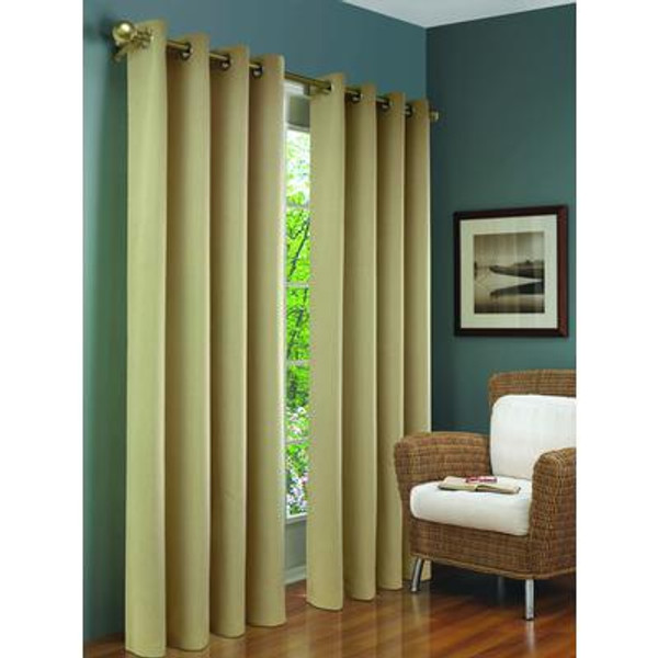 Brooks Insulated Curtain; Beige - 54 Inches X 84 Inches