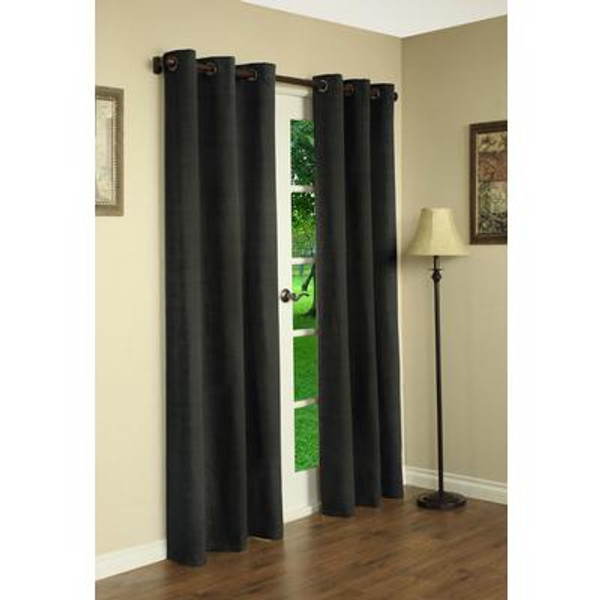 Roma Curtain; Black - 42 Inches X 84 Inches