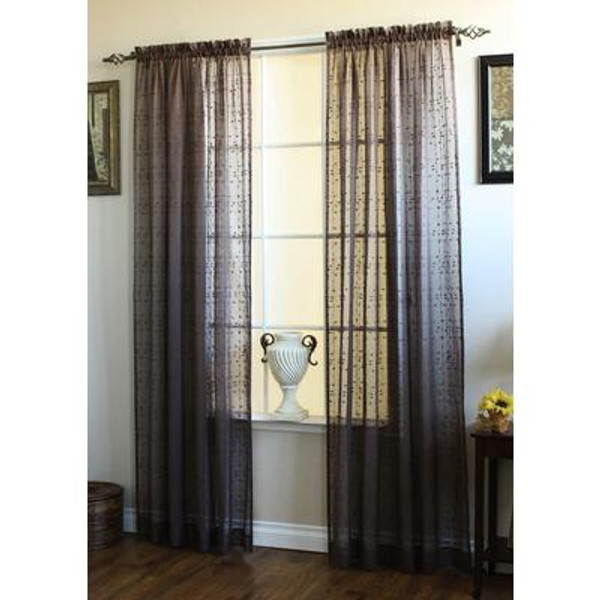 Curacao Curtain; Brown - 52 Inches X 84 Inches