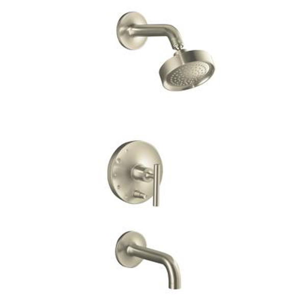 Purist(R) Rite-Temp(R) Pressure-Balancing Bath And Shower Faucet Trim; Valve Not Included In Vibrant Brushed Nickel