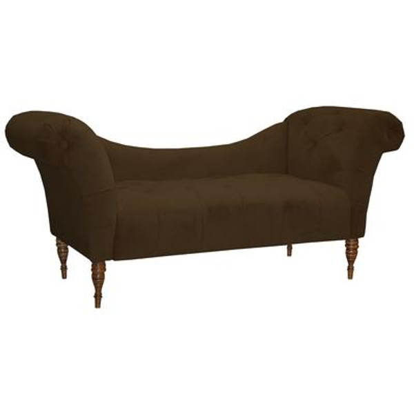 Tufted Chaise Lounge in Velvet Chocolate