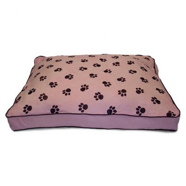 Ultima Suede Paw Print Pink Pet Bed