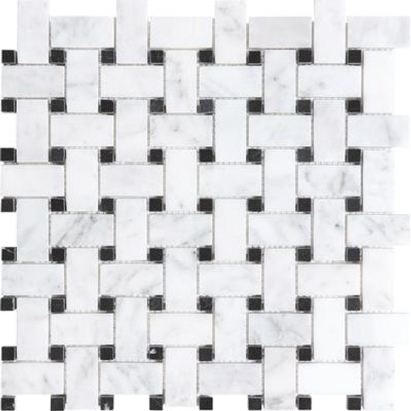 Bianco Polished Basketweave Mosaics