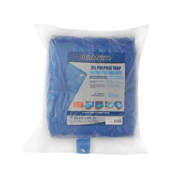 30 Feet x 50 Feet All Purpose Blue Tarp