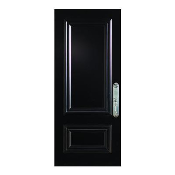 Steel Stanguard Maxi Mold; Max Steel Door Pre-Finished Stancoat Black 36 In. x 80 In. Left Hand Hinge