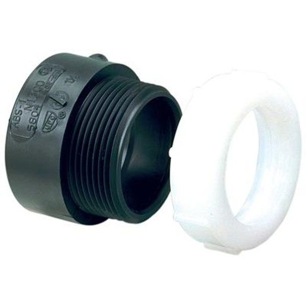 ABS DWV 1-1/2X1-1/4 Trap Adapter Hub x SJ