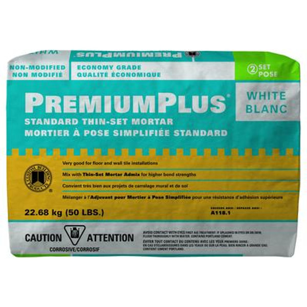 PremiumPlus&reg; Standard Thin-Set Mortar &#150; White 22.68 Kg