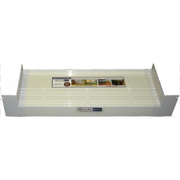 6-9/16 Inch x 39 Inch White PVC Sloped Sill Pan for Door and Window Installation and Flashing (Complete Pack)