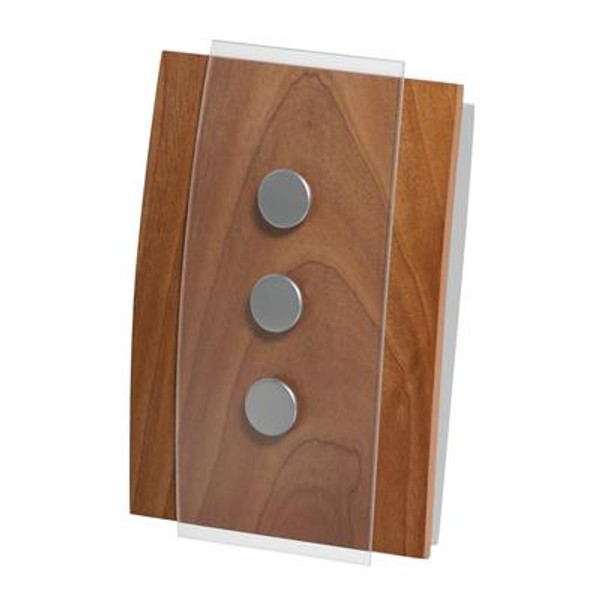 DÃ©cor Wireless Chime & Push - Wood w Glass Accents
