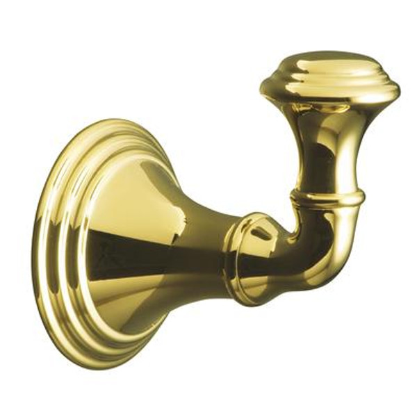 Devonshire Robe Hook in Vibrant Polished Brass