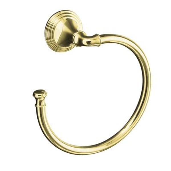 Devonshire Towel Ring in Vibrant Polished Brass