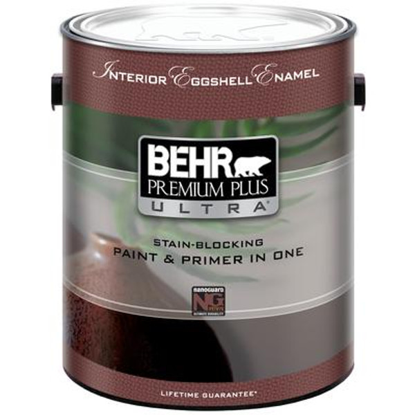 BEHR PREMIUM PLUS ULTRA Interior Eggshell Enamel Paint & Primer in One - Medium Base;  3.54 L