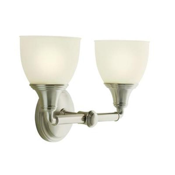 Devonshire Double Wall Sconce in Vibrant Brushed Nickel