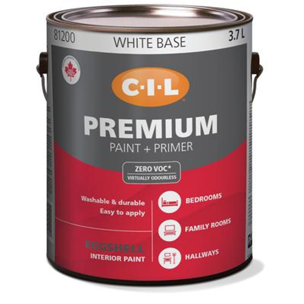 CIL Premium Interior Eggshell White Base 3.7 L