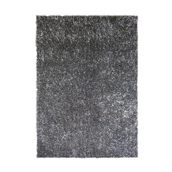 Charcoal Ribbon Shag Area Rug 5 Feet x 7 Feet 6 Inches