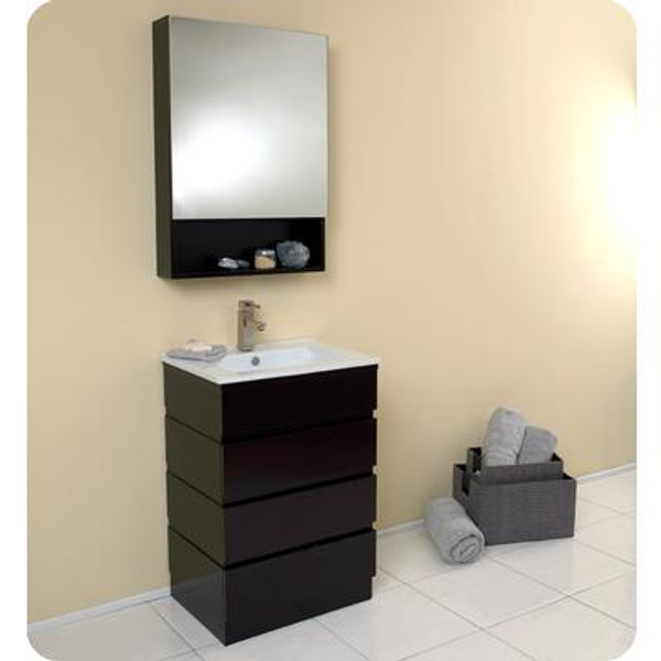 Amato Espresso Modern Bathroom Vanity With Medicine Cabinet