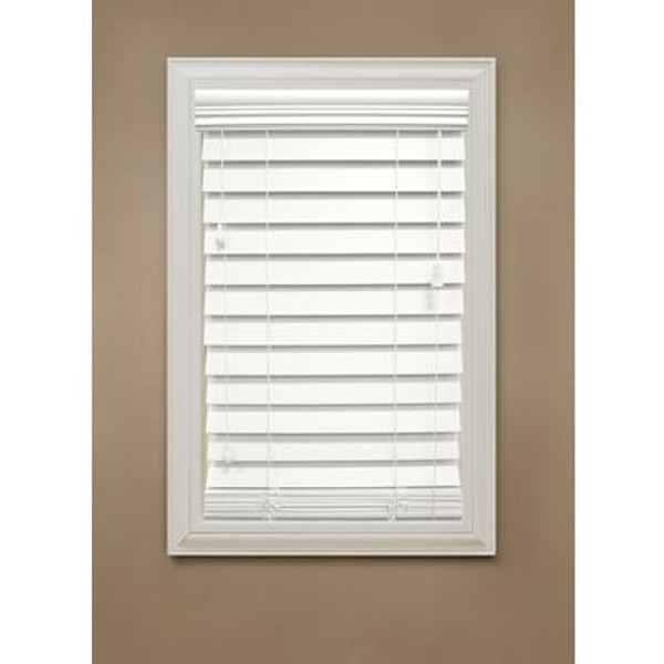 36 in. x 48 in. White 2.5'' Premium Faux Wood Blind