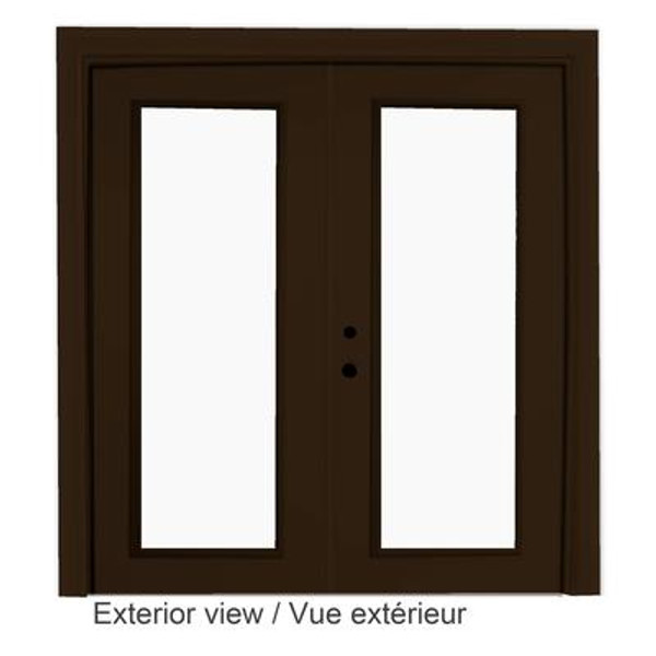 Steel Garden Door-6 Ft. x 82.375 In. Pre-Finished Commercial Brown LowE Argon-Right Hand