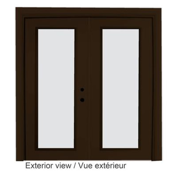 Steel Garden Door-6 Ft. x 82.375 In. Pre-Finished Brown LowE Argon-Left Hand