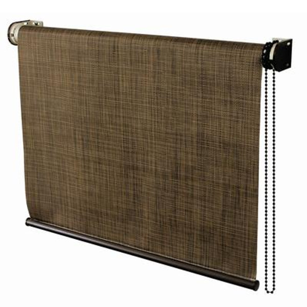 72 Inch x 72 Inch Coolaroo Sandalwood Exterior Roller Shade; 92% UV Block