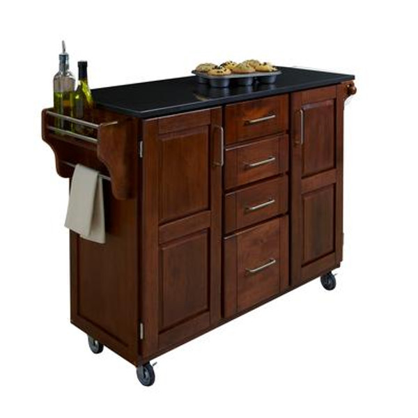 Large Cottage Oak Create A Cart With Black Granite Top