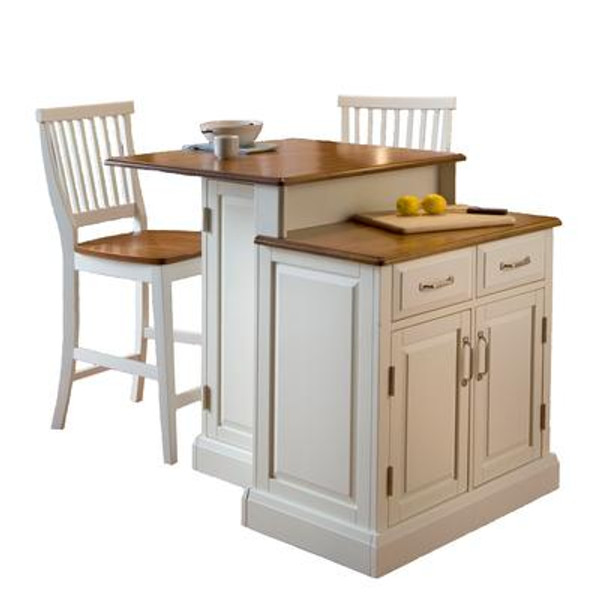 Woodbridge Two Tier Kitchen Island With Matching Stools