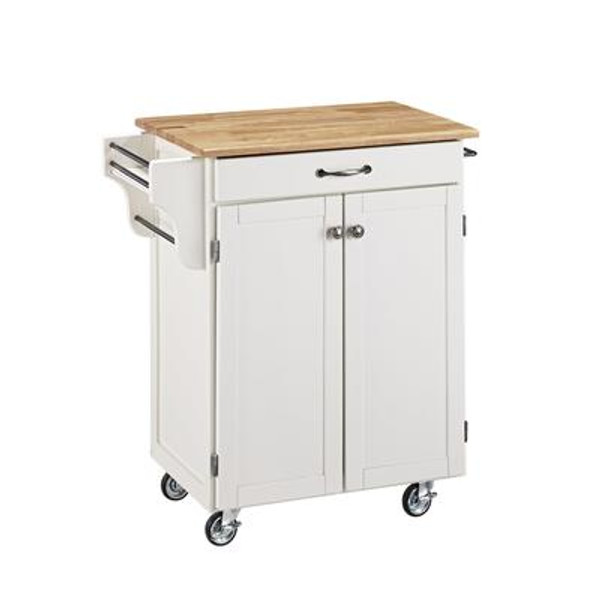 White Create A Cart With Wood Top