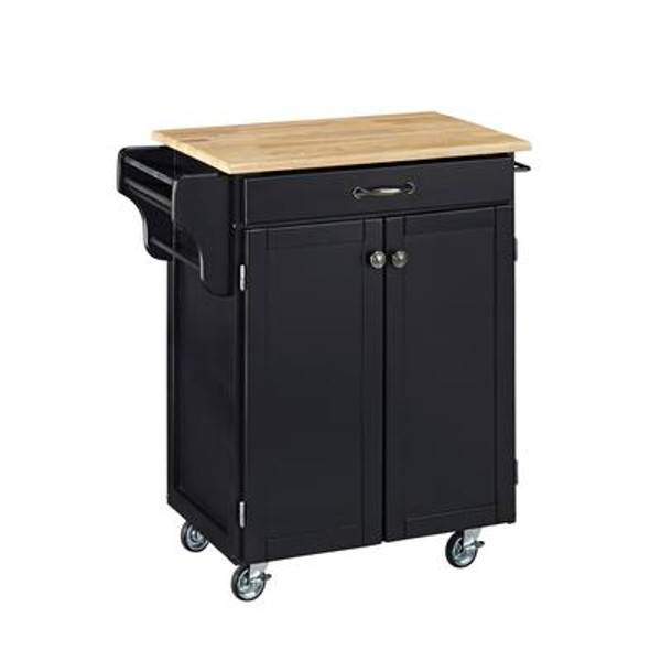 Black Create A Cart With Wood Top