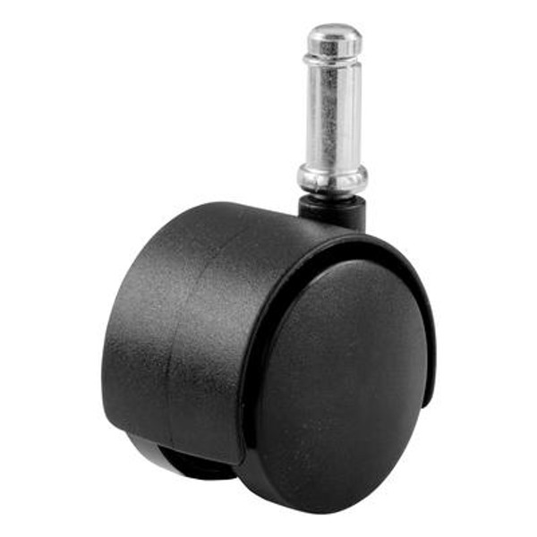 2-1/2 Inch  Twin Wheel Caster Black Friction Ring #88 Stem