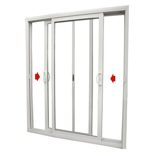 Dualglide Sliding Patio Door With Low E Glass -5 Foot Wide X 79 1/2  High-5 3/8 Inch Jamb Depth Features Double Operating Doors