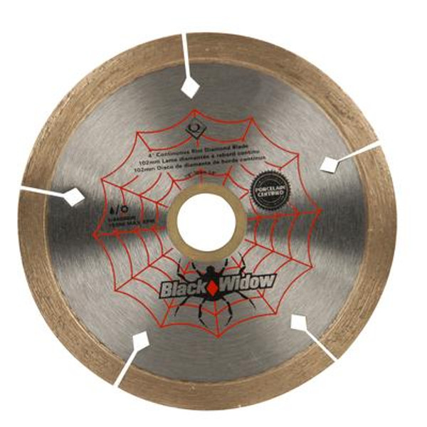 4 Inch Porcelain; Ceramic; Marble and Granite Wet/Dry Cutting Black Widow Diamond Blade