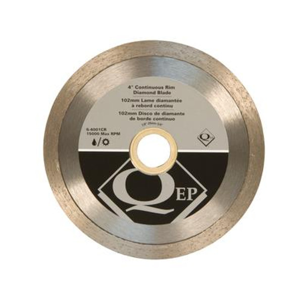 4 in. Diameter Continuous Rim Diamond Tile Saw Blade 7/8-5/8 in. Arbor for Wet/Dry Cutting