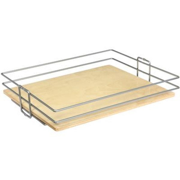 Frosted Nickel Center-Mount Pantry Basket - 14 Inches Wide