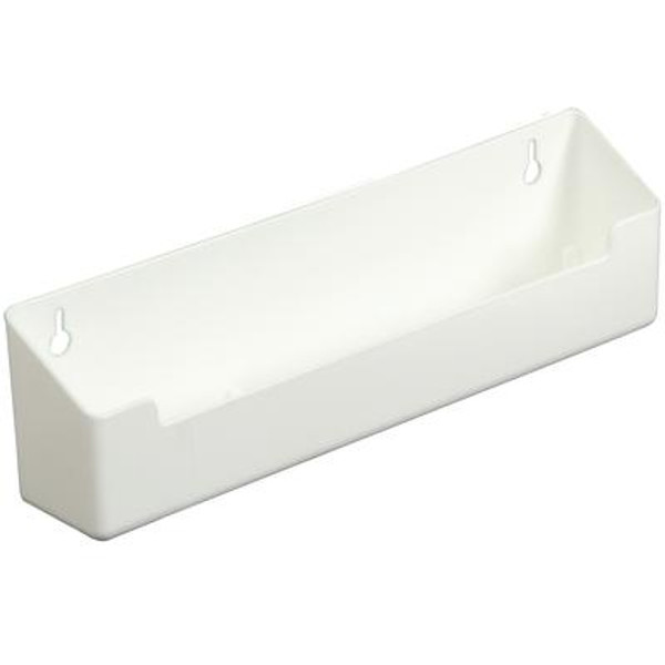 Polymer White Sink Front Tray with Ring Holder - 11 Inches Wide