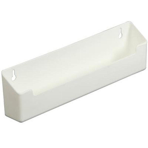 Polymer White Sink Front Tray with Shallow Depth - 14 Inches Wide